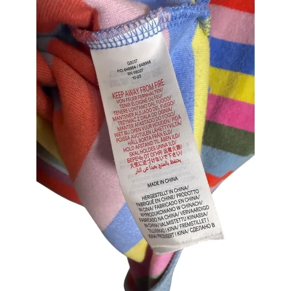 Mini Boden Multicolor Stripe Towelling Terry Hooded Swim Girls Sz. 13-14Y